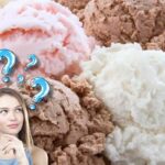 Palline di gelato sul fondo, ragazza con punti di domanda sulla testa, logo Eurospin