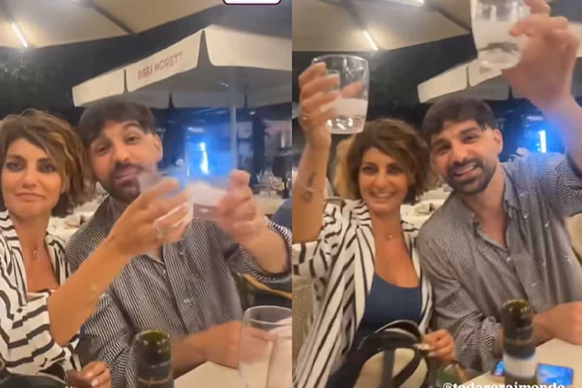 samanta togni e raimondo todaro brindano